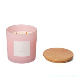 Aroma Naturals Frosted Decadence Glass Candle - Cashmere Scent in Pink - Size: XL - thumbnail 3