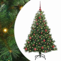 Berkfield Home Realistic Artificial Christmas Tree with 150 LEDs Green 150 cm PE - thumbnail 3