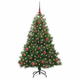 Berkfield Home Realistic Artificial Christmas Tree with 150 LEDs Green 150 cm PE - thumbnail 1