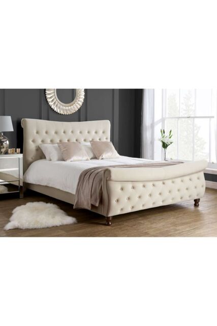 Birlea Copenhagen Upholstered Fabric Bed in Brown - Size: King - image 1