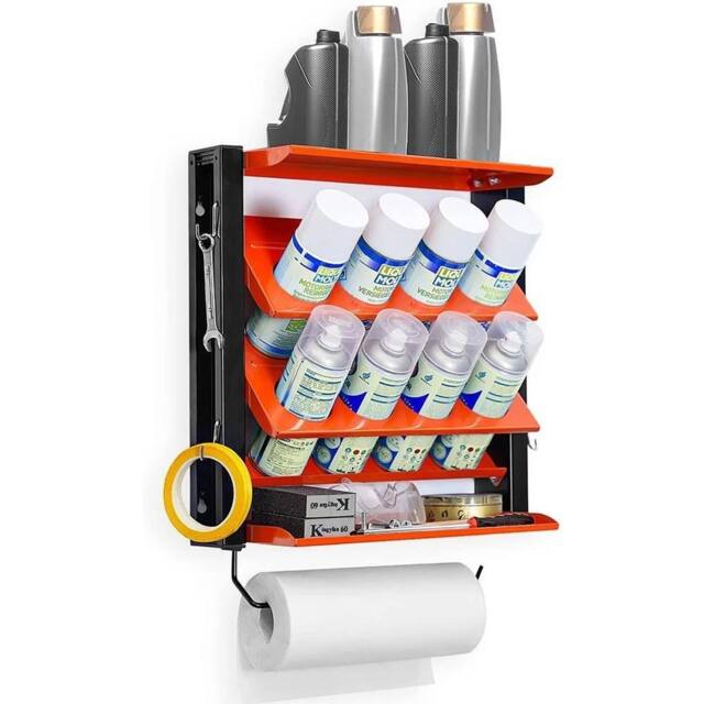 NESTLUNE Wall Mount Spray Can Organiser Tool Storage Rack in Orange - Size: 10000mm x 520mm - image 1