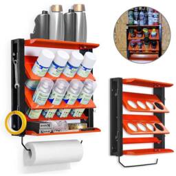 NESTLUNE Wall Mount Spray Can Organiser Tool Storage Rack in Orange - Size: 10000mm x 520mm - thumbnail 5