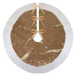 VFM e-Store Christmas Sequin Tree Skirt Decoration 49cm x 31cm Gold X 1 - Size: 49 cm x 31 cm