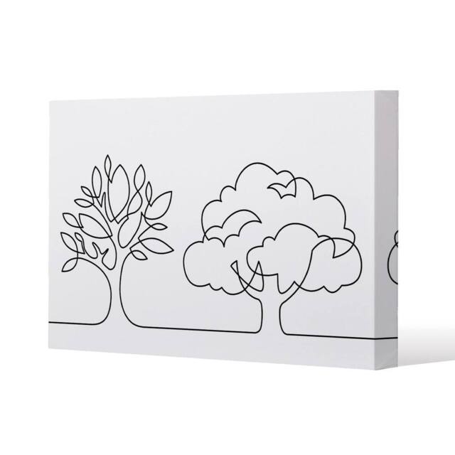 Benjamin Tate Design line drawing of trees (Canvas Print) / 61 x 41 x 4cm in Natural - Size: 61 x 41 x 4 cm - image 1