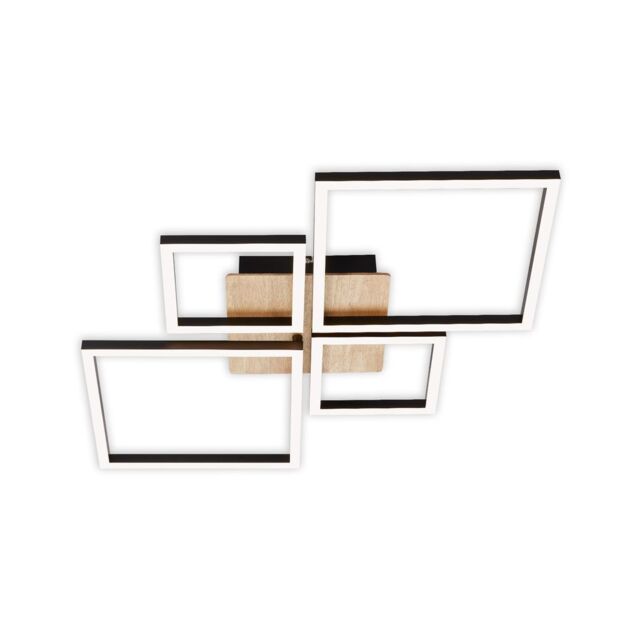 BRILONER Black Wood 2x14W 2x8W LED Ceiling Light - image 1