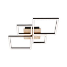 BRILONER Black Wood 2x14W 2x8W LED Ceiling Light