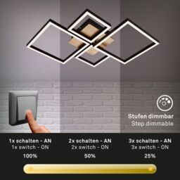 BRILONER Black Wood 2x14W 2x8W LED Ceiling Light - thumbnail 5