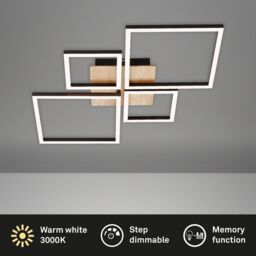 BRILONER Black Wood 2x14W 2x8W LED Ceiling Light - thumbnail 4