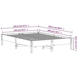 Berkfield Home Bed Frame without Mattress Wax Brown 140x200 cm Solid Wood Pine - thumbnail 9