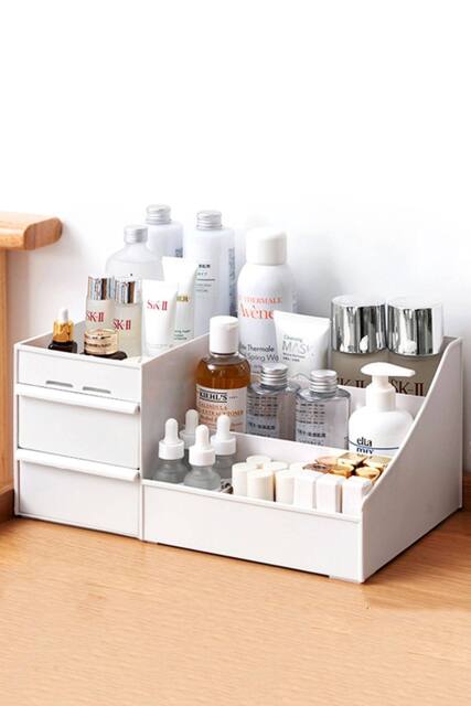 Large Capacity Professional Cosmetics Organizer in White - image 1