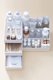 Large Capacity Professional Cosmetics Organizer in White - thumbnail 4