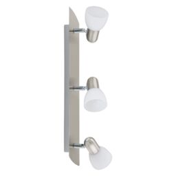 Loops Wall 3 Spot Light Colour Satin Nickel Shade White Satin Glass Bulb E14 3x40W in Metallics