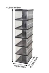 Living and Home 6-Tier Foldable Shoe Cabinet Shoe Storage Box in Black - thumbnail 9