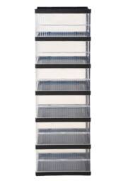 Living and Home 6-Tier Foldable Shoe Cabinet Shoe Storage Box in Black - thumbnail 7