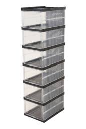 Living and Home 6-Tier Foldable Shoe Cabinet Shoe Storage Box in Black