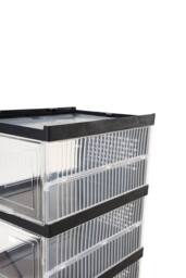 Living and Home 6-Tier Foldable Shoe Cabinet Shoe Storage Box in Black - thumbnail 3