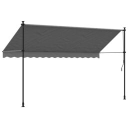 Berkfield Home Retractable Awning Anthracite 350x150 cm Fabric & Steel in Black - thumbnail 5