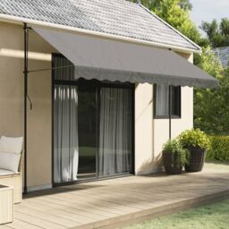 Berkfield Home Retractable Awning Anthracite 350x150 cm Fabric & Steel in Black - thumbnail 1