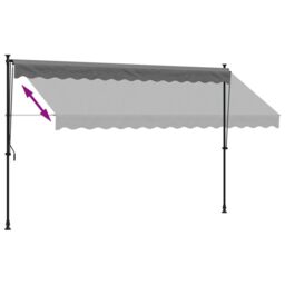 Berkfield Home Retractable Awning Anthracite 350x150 cm Fabric & Steel in Black - thumbnail 6