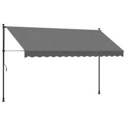 Berkfield Home Retractable Awning Anthracite 350x150 cm Fabric & Steel in Black - thumbnail 2