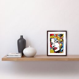 "Artery8 Wall Art Print Teen Comic Book Style Vibrant Patterns Abstract Triptych Portrait Bedroom Artwork Framed 9X7 Inch in Brown - Size: W7"" x H9""" - thumbnail 2