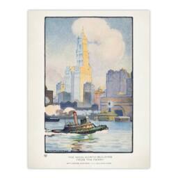 Artery8 Rachael R Elmer The Woolworth Building from the Ferry Framed Art Print in White - Size: A3 - thumbnail 3