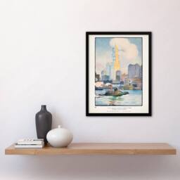 Artery8 Rachael R Elmer The Woolworth Building from the Ferry Framed Art Print in White - Size: A3 - thumbnail 2