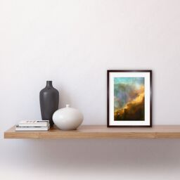 Artery8 Wall Art Print Hubble Space Astronomy Omega Swan Nebula Region In M17 Golden Gas Clouds In Red Blue Green Galactic Storm Artwork Framed 9X7 - thumbnail 2