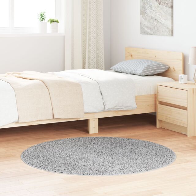Berkfield Home Shaggy Rug with Latex Backing Grey √∏120 cm - Size: Medium - image 1