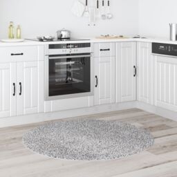 Berkfield Home Shaggy Rug with Latex Backing Grey √∏120 cm - Size: Medium - thumbnail 3