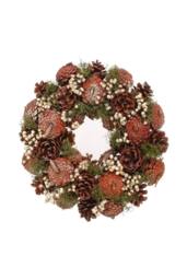 KDMD Autumnal Pine Cone Wreath 30cm in Brown - thumbnail 1