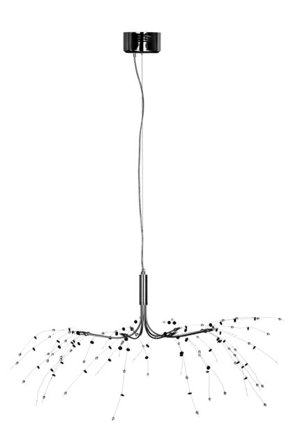 Orsina Black & Clear 8 Light Ceiling Light, Adjustable Chrome Stems, Striking Centrepiece For Modern Interiors - image 1