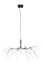 Orsina Black & Clear 8 Light Ceiling Light, Adjustable Chrome Stems, Striking Centrepiece For Modern Interiors - thumbnail 2