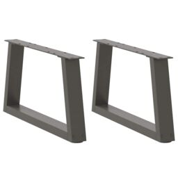 Berkfield Home Dining Table Legs V-Shape 2 pcs Anthracite 70x(30-31.3) cm Steel in Black - thumbnail 1