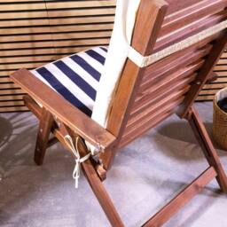 icon Outdoor High Back Seat Cushion Navy in White - thumbnail 5