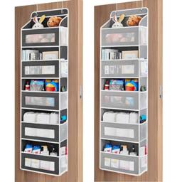 NESTLUNE Black 5 Pockets Over the Door Hanging Organiser Space - Size: 1000mm - thumbnail 4