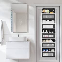 NESTLUNE Black 5 Pockets Over the Door Hanging Organiser Space - Size: 1000mm - thumbnail 6