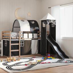 Berkfield Home Bunk Bed without Mattress with Slide White & Black 80x200 cm