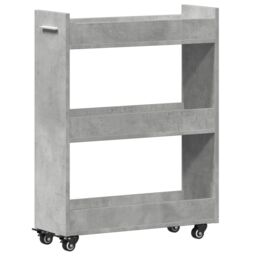 Berkfield Home Cabinet with Wheels Concerte Grey 60x22x79 cm Engineered Wood - Size: 60 x 22 x 79 cm - thumbnail 2