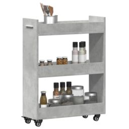 Berkfield Home Cabinet with Wheels Concerte Grey 60x22x79 cm Engineered Wood - Size: 60 x 22 x 79 cm - thumbnail 4