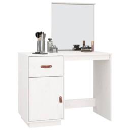 Berkfield Home Beautiful Dressing Table White 95x50x134 cm Solid Wood Pine - Size: 95 x 50 x 134 cm - thumbnail 4