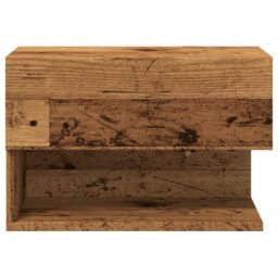 Berkfield Home Wall-mounted Bedside Cabinets 2 pcs Old Wood in Brown - thumbnail 5