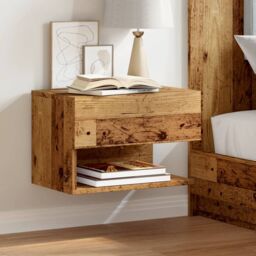 Berkfield Home Wall-mounted Bedside Cabinets 2 pcs Old Wood in Brown - thumbnail 1