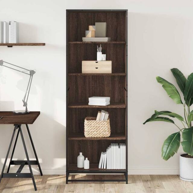 Berkfield Home Modern Bookcase Brown Oak 60x35x170.5 cm Engineered Wood - image 1