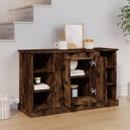 Berkfield Home Sideboard Smoked Oak 100x35.5x60 cm Engineered Wood in Brown - thumbnail 3