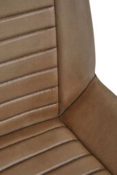 Orsina Buffalo Brown Genuine Leather Accent Chair, Channel‑Detailed Brown Leather Seat & Back, Modern Accent Chair in Grey - thumbnail 5