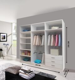 OLYMPIA FURNITURE Milan 250cm Sliding Mirror Door Wardrobe With Hanging Rails & Shelves Available In 4 Colour in Grey - thumbnail 2