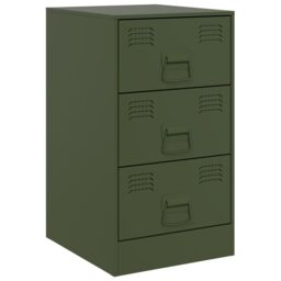 Berkfield Home Bedside Cabinets 2 pcs Olive Green 34.5x39x62 cm Steel - thumbnail 5
