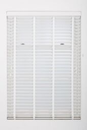 Furnished White Faux Wood Venetian Blinds - 50mm Slat Window Shade for Home & Office - Size: 215 cm width x 210 cm drop - thumbnail 4