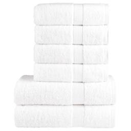 Berkfield Home 6 Piece Premium Towel Set SOLUND White 600 gsm - thumbnail 2